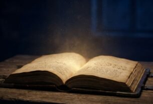 Livro antigo aberto brilhando com luz dourada simbolizando curiosidades sobre a biblia