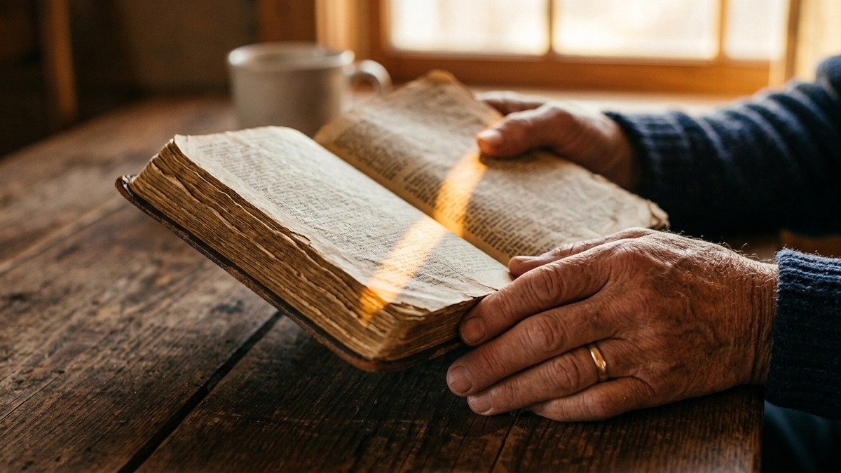 mãos segurando bíblia com versículos sobre o amor de deus